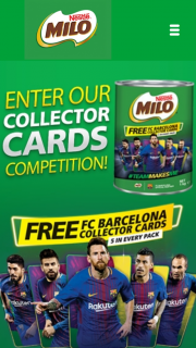Milo – Win 1/3 Fc Barcelona Training Camp Experiences for Your Child (prize valued at $9,700)