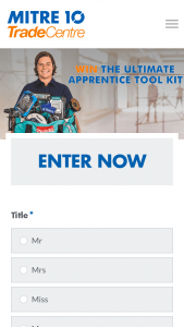 Mitre 10 – Win The Following Prize (prize valued at $259.8)