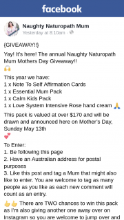 Naughty Naturopath Mum – Win this Pack As I’m Also Giving Another One Away Over on Instagram So You Are Welcome to Jump Over and Enter There As Well to Double Your Chances (prize valued at $170)