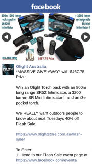 Olight – Win an Olight Torch Pack With an 800m Long Range Sr52 Intimidator (prize valued at $468)