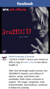 Perth Festivals & Events – Win a Copy of Keith Urban’s New Album Graffiti U