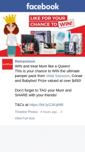 Retravision – Win The Ultimate Pamper Pack From Vidal Sassoon (prize valued at $45.95)