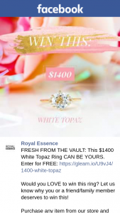 Royal Essence – Win this Ring (prize valued at $1,400)