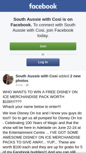 South Aussie With Cosi – Win a Free Disney on Ice Merchandise Pack Worth $100??? (prize valued at $500)