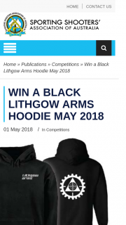 ssaa – Win a Black Lithgow Arms Hoodie May 2018 (prize valued at $80)