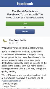 The Good Guide – Win a $50 Venue Voucher at @brewhouse