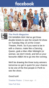 The Perth Magazine – Tomorrow So Get In Quick for Your Chance to Be One of The First People In Perth to See The Show