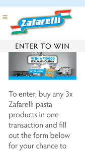 Zafarelli – Win One (1) Travel Voucher Valid for Travel to Italy Issued By Miles Away Pty Ltd T/a Genesis