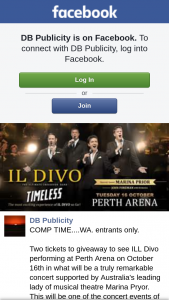 DB Publicity – to See Ill Divo Performing at Perth Arena on October 16th In What Will Be a Truly Remarkable Concert Supported By Australia’s Leading Lady of Musical Theatre Marina Pryor