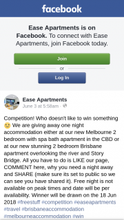 Ease Apartments – Win 1 Night Accomodation