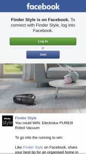 Finder Style – Win Electrolux Purei9 Robot Vacuum (prize valued at $1,699)