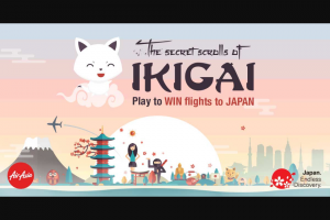 JNTO – Win Flights to Japan With Airasia (prize valued at $6,148)