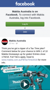 Makita Australia – Win The Applicable Prize Depending on Rank (prize valued at $2,583)