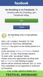 My Duckling – Win 1 of 2 Family Passes to The Skating at Festival Brisbane