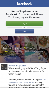 Noosa Tropicana & Sum Yung Guys – Win 2 Nights for Two People at Noosa Tropicana and a $100 Voucher at The Award Winning Restaurant Sum Yung Guys