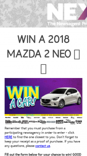 Pacific Mags-Nexus Newsagents – Win a Car 2018 Terms and Conditions (prize valued at $16,990)