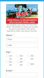 Ritchies Winter Sale – Win 1 X Flight Centre Gift Card Valued at $10000aud (prize valued at $10,000)