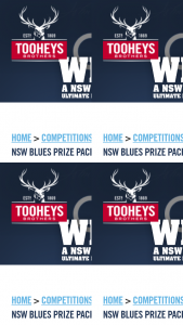 Tooheys – Win 1 of 10 Nsw Blues Ultimate Prize Packs (prize valued at $1,080)