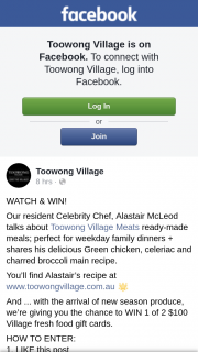Toowong Village – Win 1 of 2 $100 Village Fresh Food Gift Cards