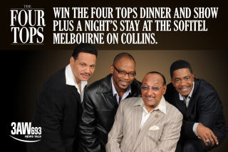 3AW – Win Two Tickets to The Four Tops Dinner and Show on Wednesday 5th December 2018.