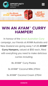 Ayam – 1 of 20 Ayam™ Curry Hampers (prize valued at $50)