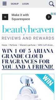 Beauty Heaven – Win 1 of 5 Ariana Grande Cloud Fragrances for You and a Friend