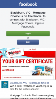 Blackburn Mortgage Choice – Win a $300 Voucher From Redballoon (prize valued at $300)