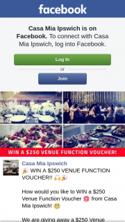 Casa Mia Ipswich – Win a $250 Venue Function Voucher (prize valued at $250)