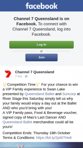 Channel 7 Qld – Win a VIP Family Experience to See Swan Lake at Brisbane Riverstage