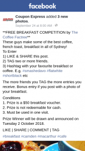 Coupon Express Sydney – Will Be (prize valued at $50)