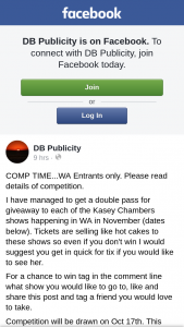 DB Publicity – Win I Would Suggest You Get In Quick for Ticket If You Would Like to See Her