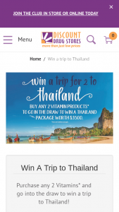 DISCOUNT DRUG STORES – Win a Trip to Thailand (prize valued at $3,500)