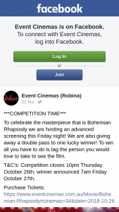 Event Cinemas Robina – a Double Pass to One Lucky