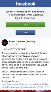 Event Cinemas Robina – a Double Pass to One Lucky