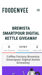 Foodenvee – Win a Brewista Smartpour Digital Kettle