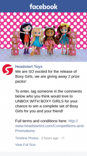 Headstart Toys – Win a Complete Set of Boxy Girls for You and Your Friend