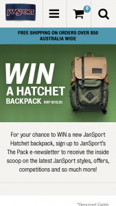 Jansport – Win a New Jansport Hatchet Backpack (prize valued at $120)