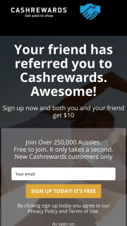 Join Cashrewards to receive $10 after your 1st transaction then enter $500 comp – Competition