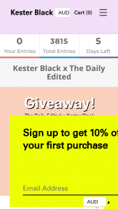 Kester Black x Daily Edited – Packs Valued at Over $250 Each (prize valued at $250)