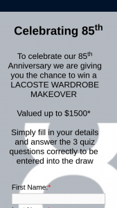 Lacoste – Win a Lacoste Wardrobe Makeover (prize valued at $1,500)