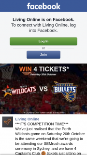 Living Online Team – Win Four Captain’s Clubs Tickets to The Perth Wildcats Vs Brisbane Bullets BaskeTBall Match at Rac Arena on Saturday 20th October (prize valued at $450)