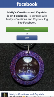 Matty’s Creations & Crystals – Win this “i Love You to The Moon and Back Pendant” Like
