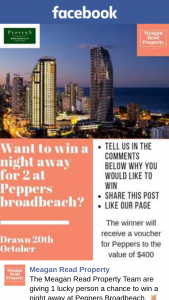 Meagan Read Property – Win a Night Away at Peppers Broadbeach