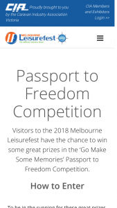 Melbourne Leisure Fest – Some Great Prizes In The ‘go Make Some Memories’ Passport to Freedom Competition (prize valued at $5,000)