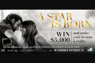 My Cinema – Win $5000 and Make Your Dreams a Reality” My Cinema (prize valued at $19.99)