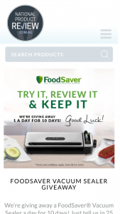 National Product Review – a Foodsaver a Day for 10 Days