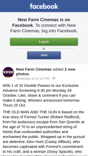 New Farm Cinemas – Win 1 of 10 Double Passes to Our Exclusive Advance Screening 6.30 Pm Monday 29 October