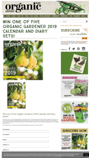 Organic Gardener – Win One of Five Organic Gardener 2019 Calendar and Diary Packs (prize valued at $35.9)