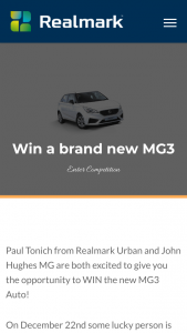 Paul Tonich at Realmark Urban – Win The New Mg3 Auto (prize valued at $15,999)