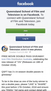 QLD Film School – Win a Double Pass